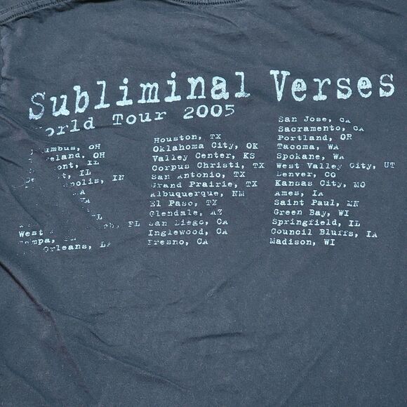 Slipknot SS Black Unisex Tee "Subliminal Verses World Tour 2005" - Size Medium - Picture 4 of 8